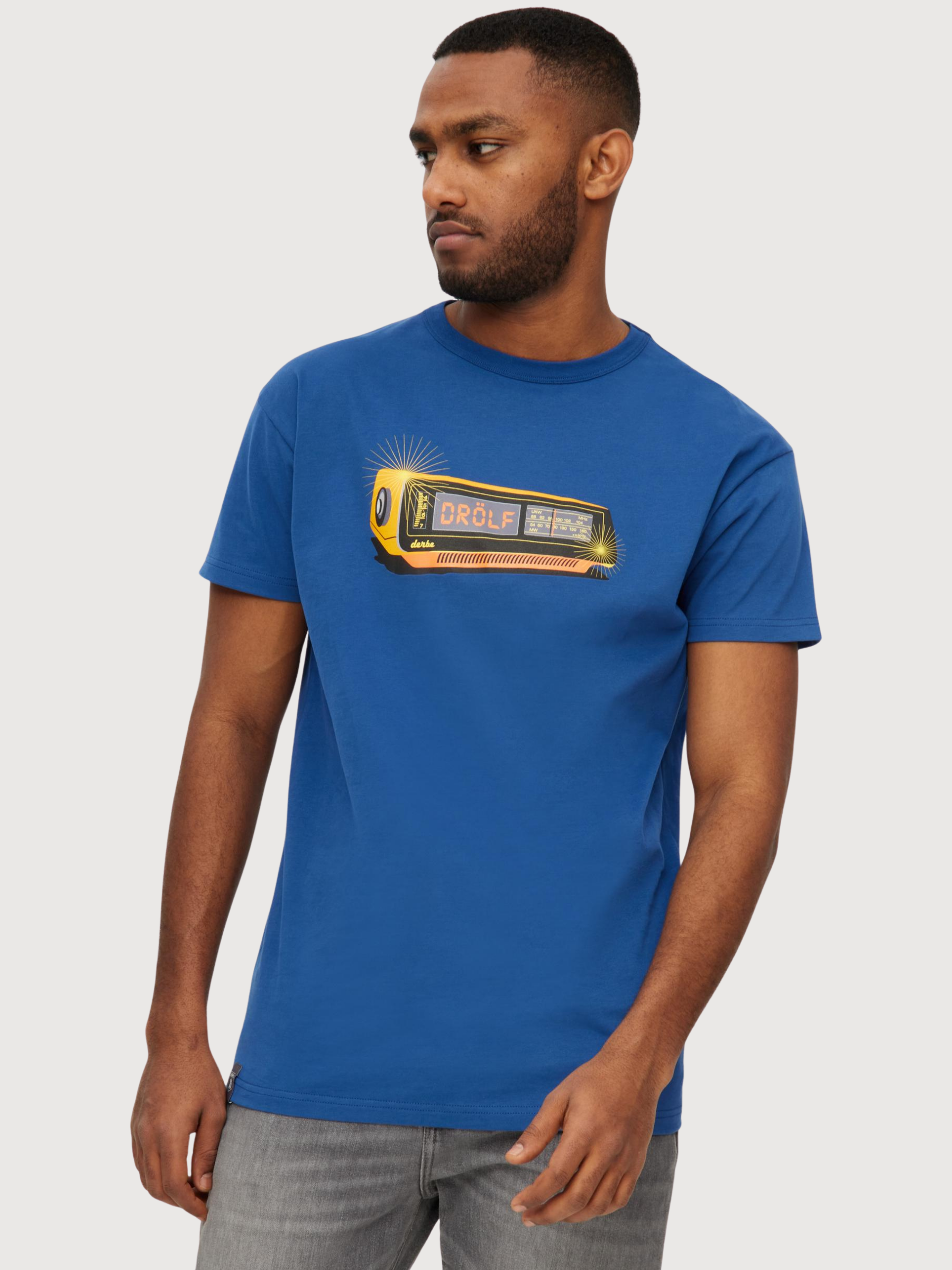T‑Shirt „Drölf“ Blau Herren Baumwolle | Derbe