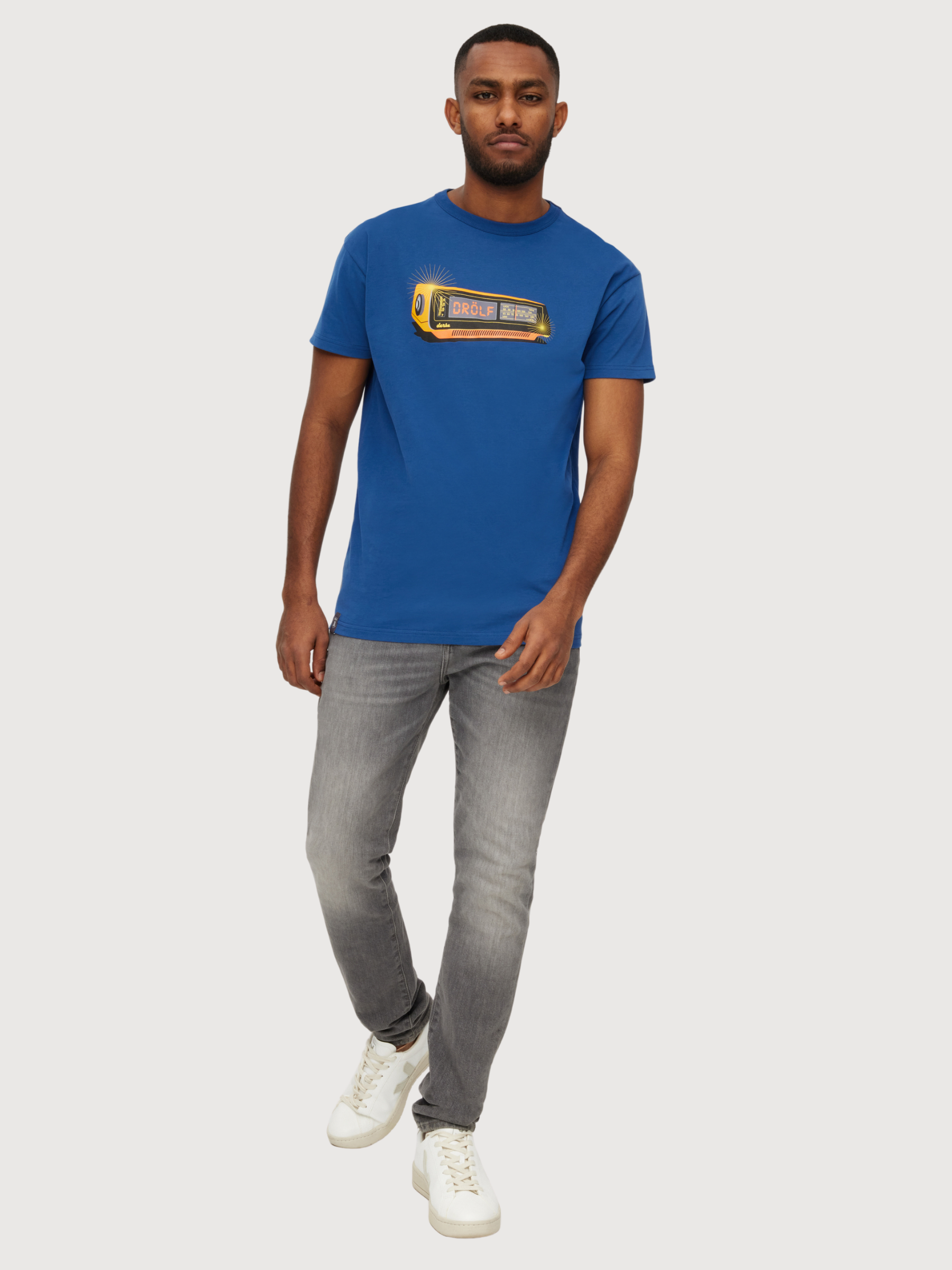 T‑Shirt „Drölf“ Blau Herren Baumwolle | Derbe