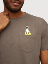 T-Shirt Schreimoewe Pocket Brown Man Cotton | Derbe