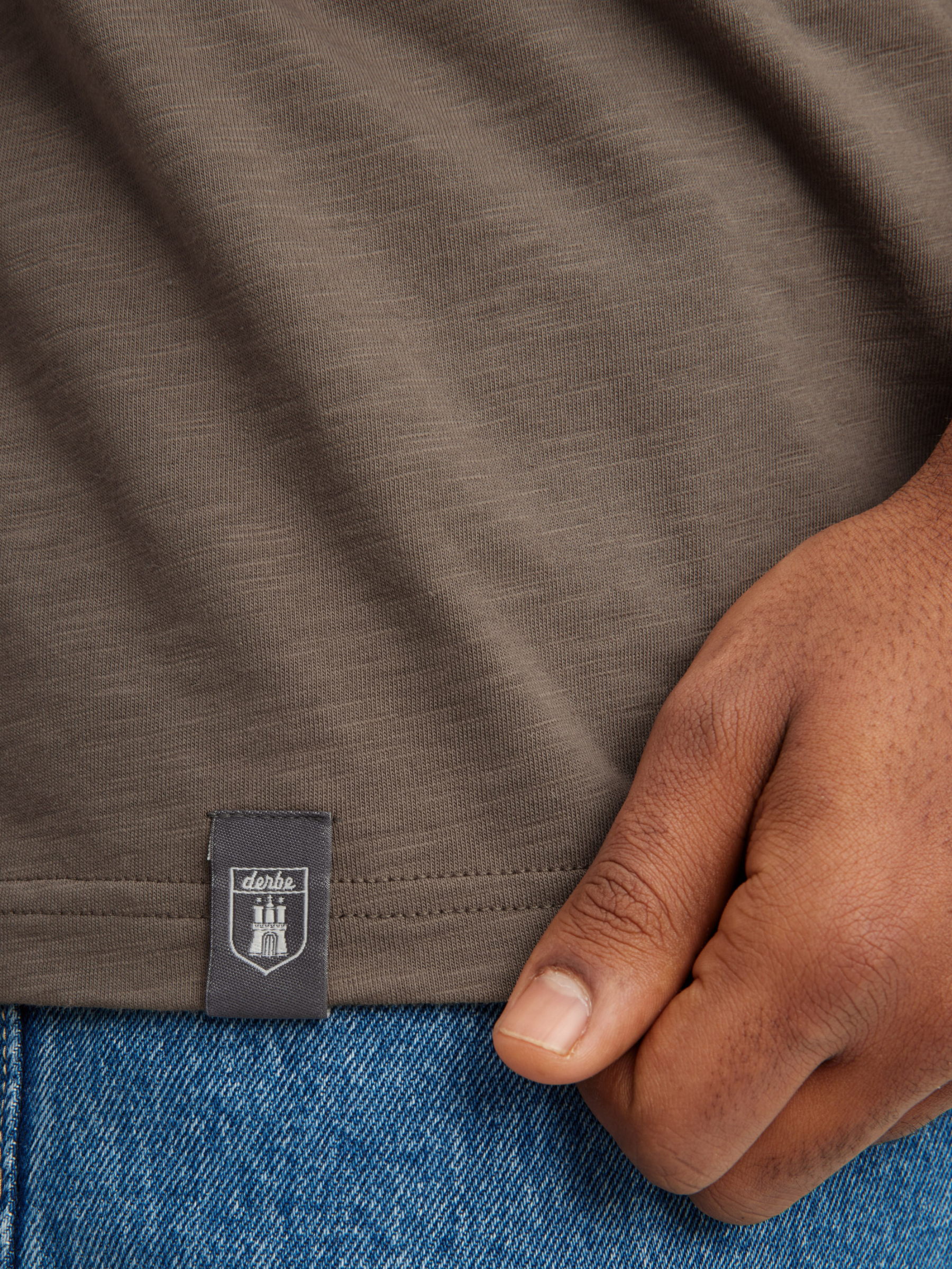 T-Shirt Schreimoewe Pocket Braun Mann Baumwolle | Derbe