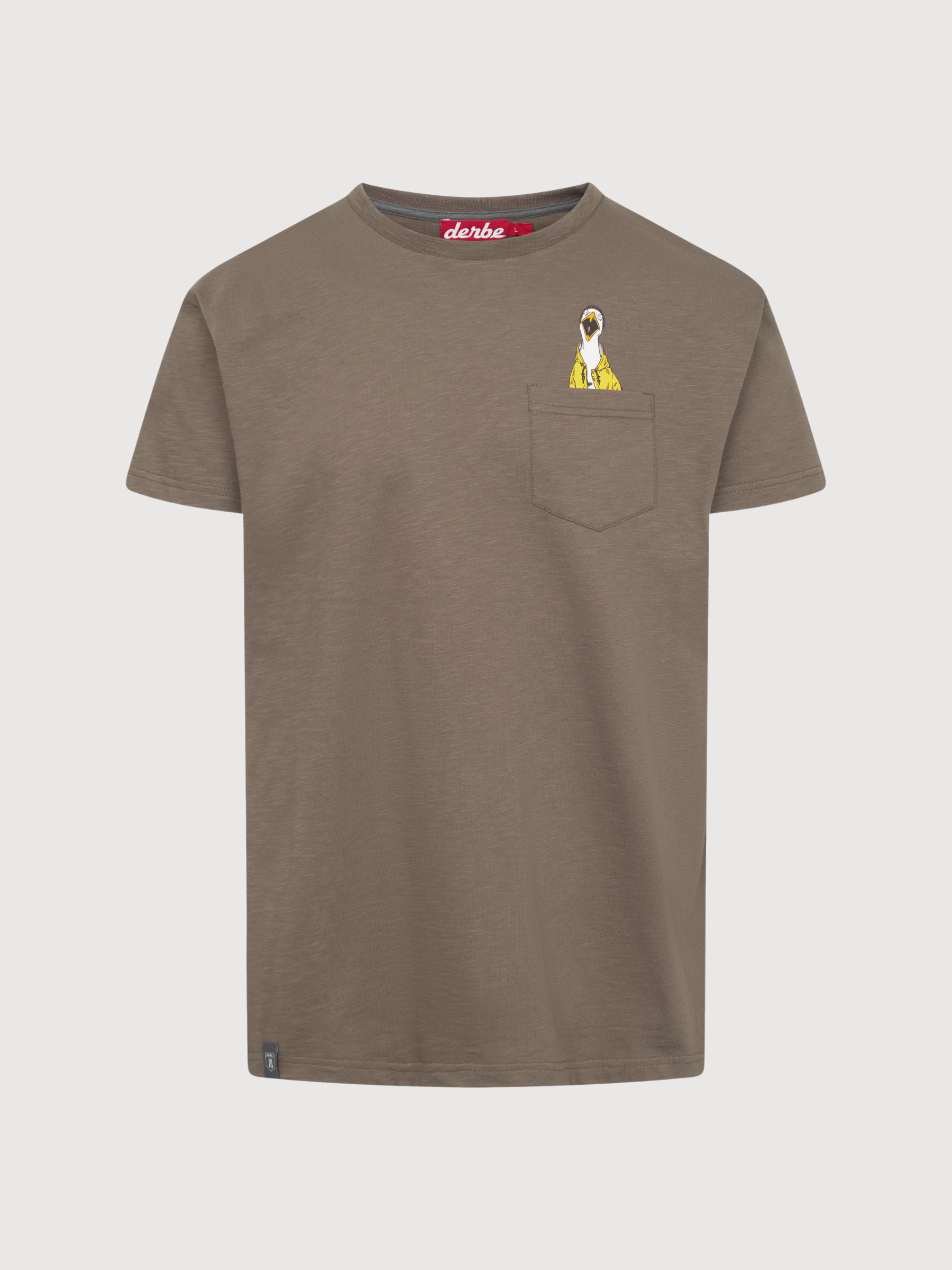 T-Shirt Schreimoewe Pocket Braun Mann Baumwolle | Derbe