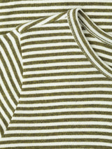 T-shirt slim a righe color alghe/bianco sporco | SERENDIPITY