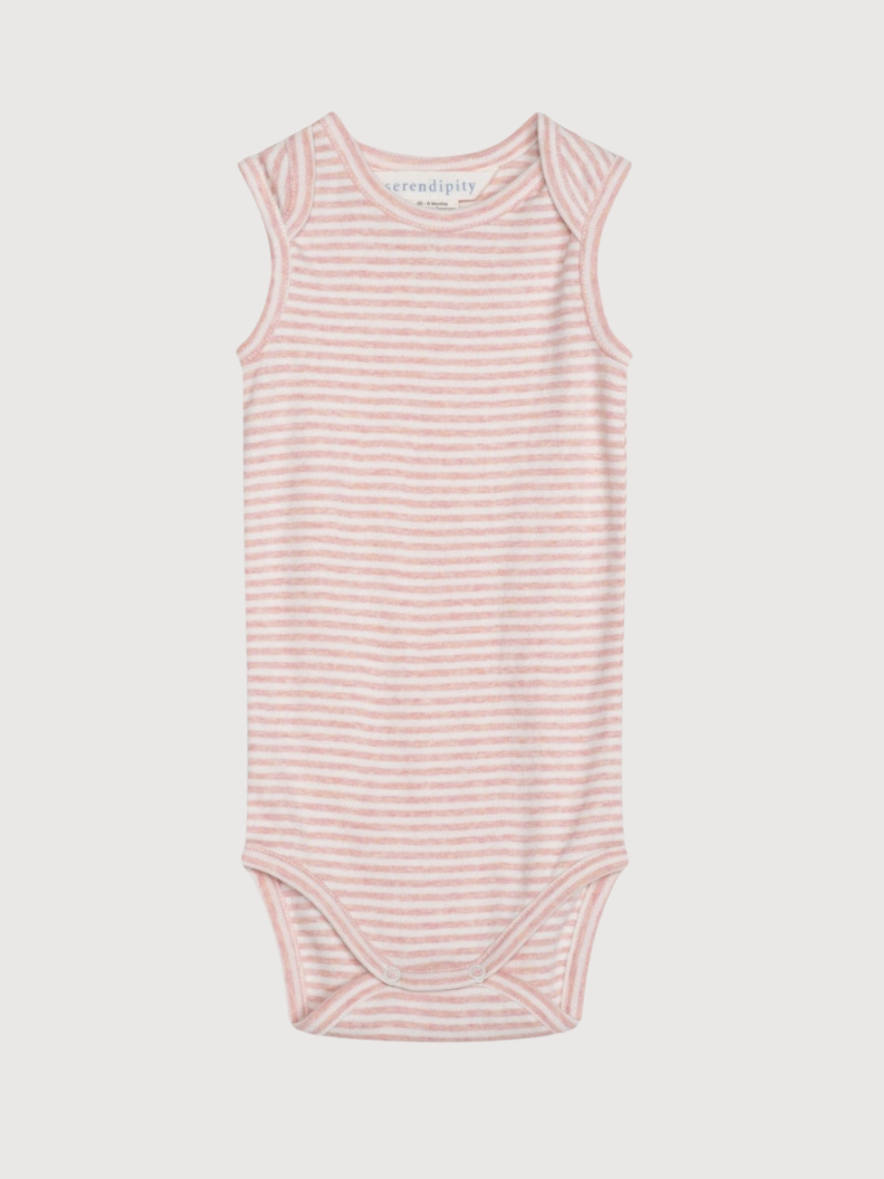 Baby Striped Tank Body in Coral / Offwhite   Organic Cotton | SERENDIPITY
