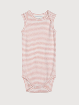 Baby Striped Tank Body in Coral / Offwhite   Organic Cotton | SERENDIPITY