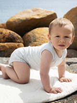 Baby Striped Tank Body in Mist / Offwhite   Organic Cotton | SERENDIPITY