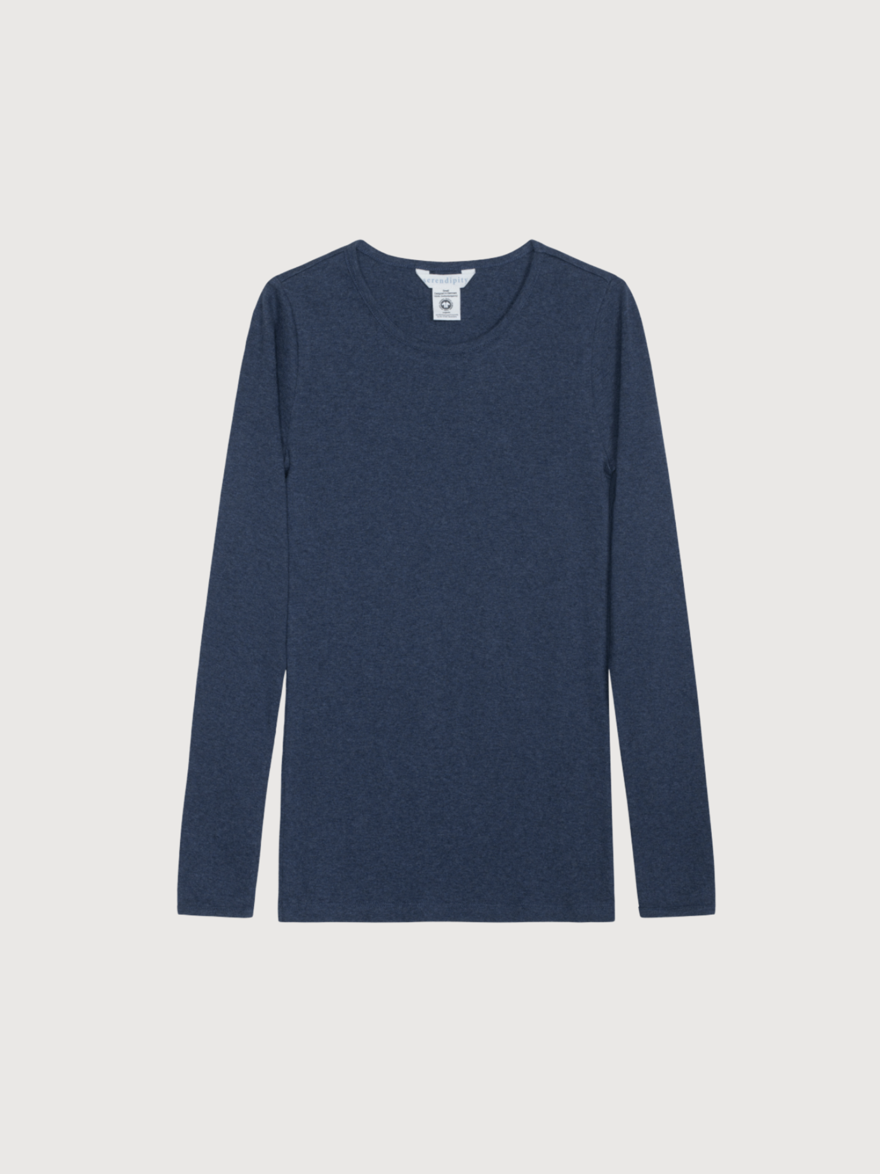 Women's Slim T-Shirt in Navy   Organic Cotton Rib | SERENDIPITY
