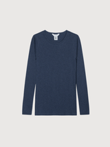 Women's Slim T-Shirt in Navy   Organic Cotton Rib | SERENDIPITY