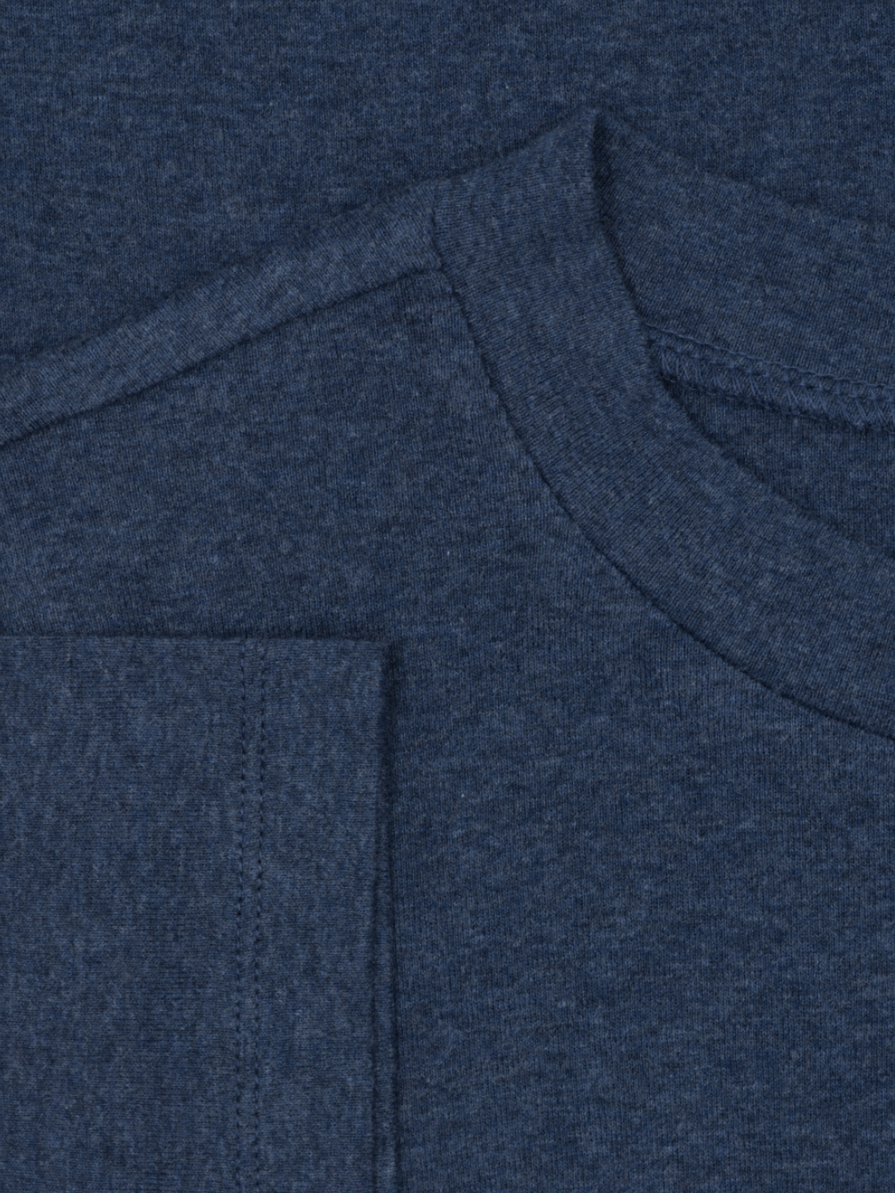 T-shirt da donna a maniche corte in cotone biologico a coste blu navy | SERENDIPITY
