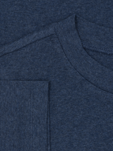 T-shirt da donna a maniche corte in cotone biologico a coste blu navy | SERENDIPITY