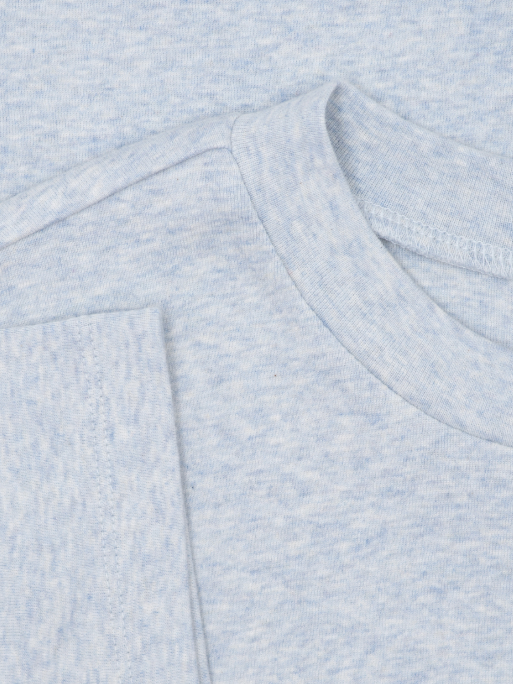 T-shirt da donna a maniche corte in cotone biologico a coste color nebbia | SERENDIPITY