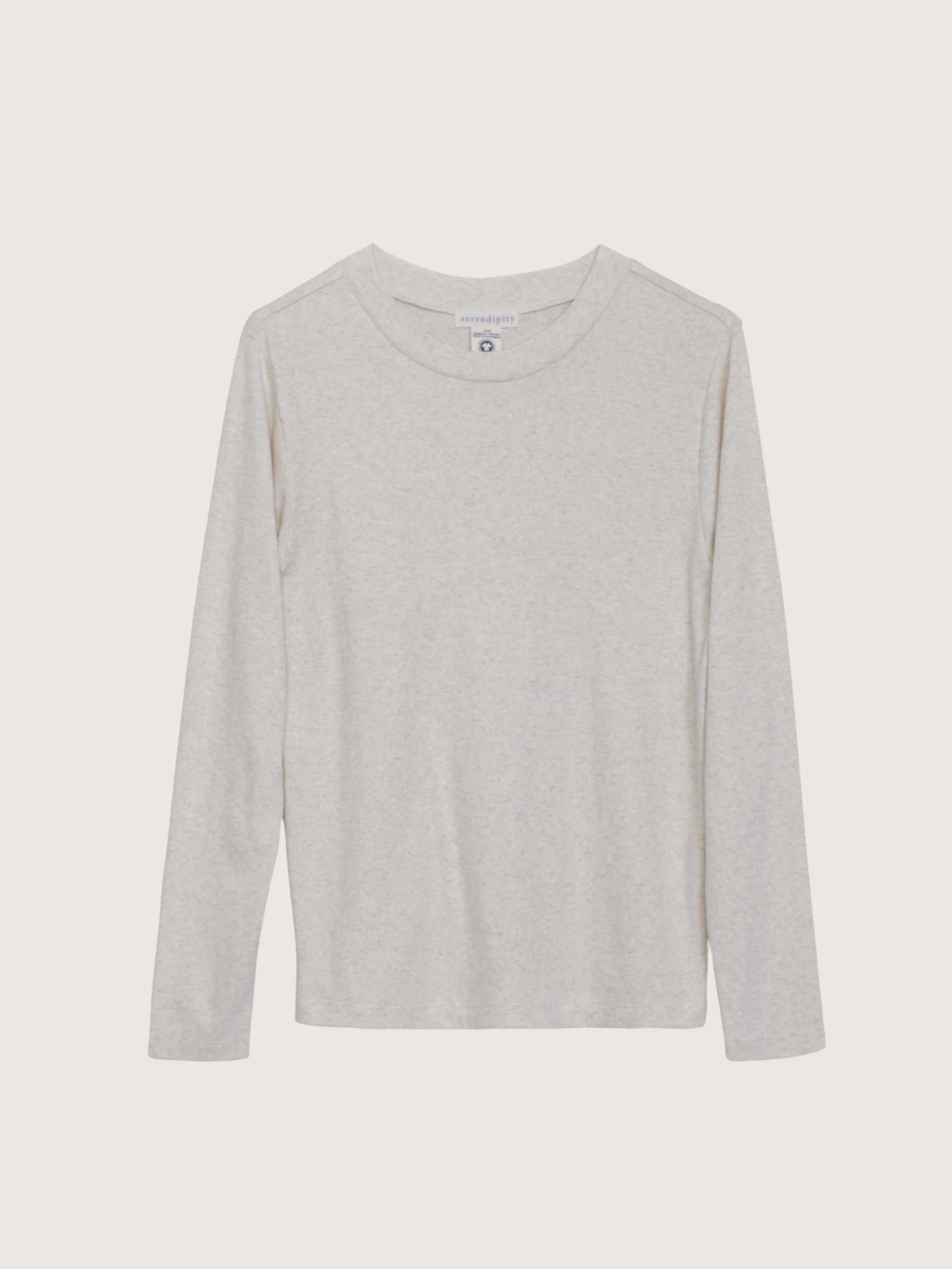 Women's Long Sleeve T-Shirt in Shell Melange   Organic Cotton Rib | SERENDIPITY