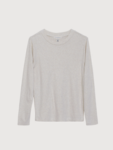 Women's Long Sleeve T-Shirt in Shell Melange   Organic Cotton Rib | SERENDIPITY