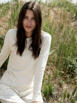 Women's Long Sleeve T-Shirt in Shell Melange   Organic Cotton Rib | SERENDIPITY