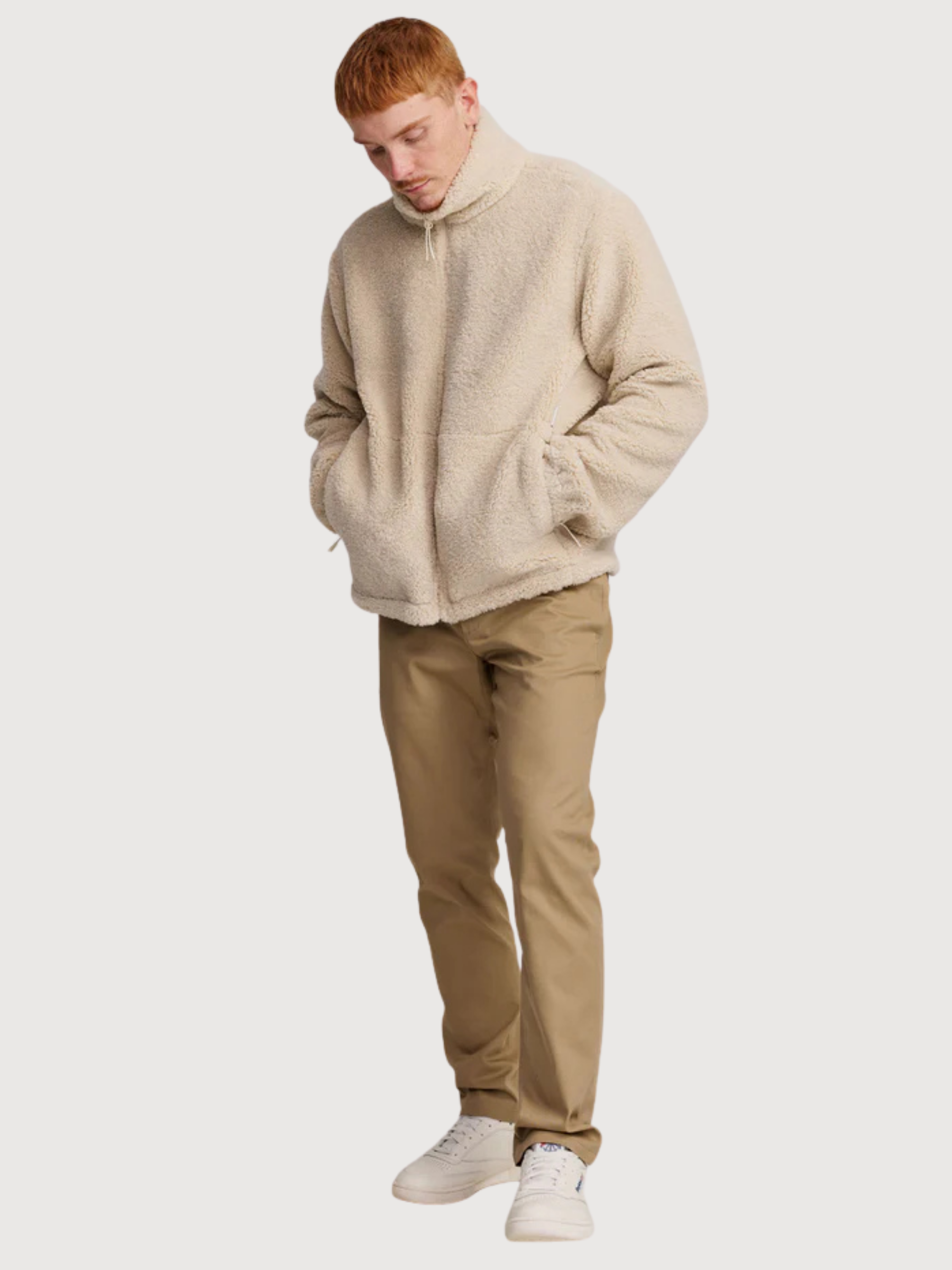 Giacca Lodge Zip Pile Beige Uomo | Makia