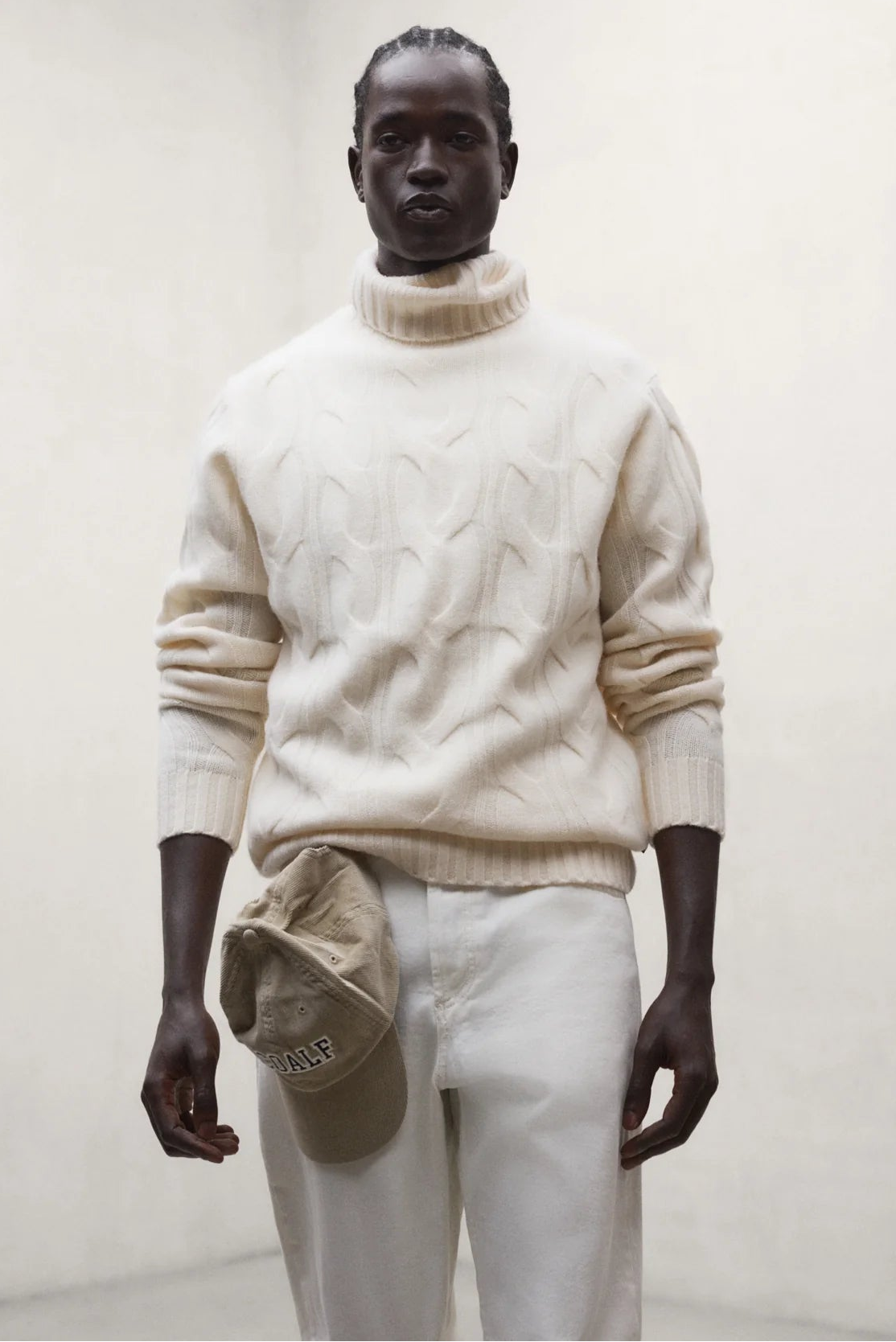 Ecru men's sweater by ECOALF, featuring a cozy knit design and classic fit, displayed on a neutral background.