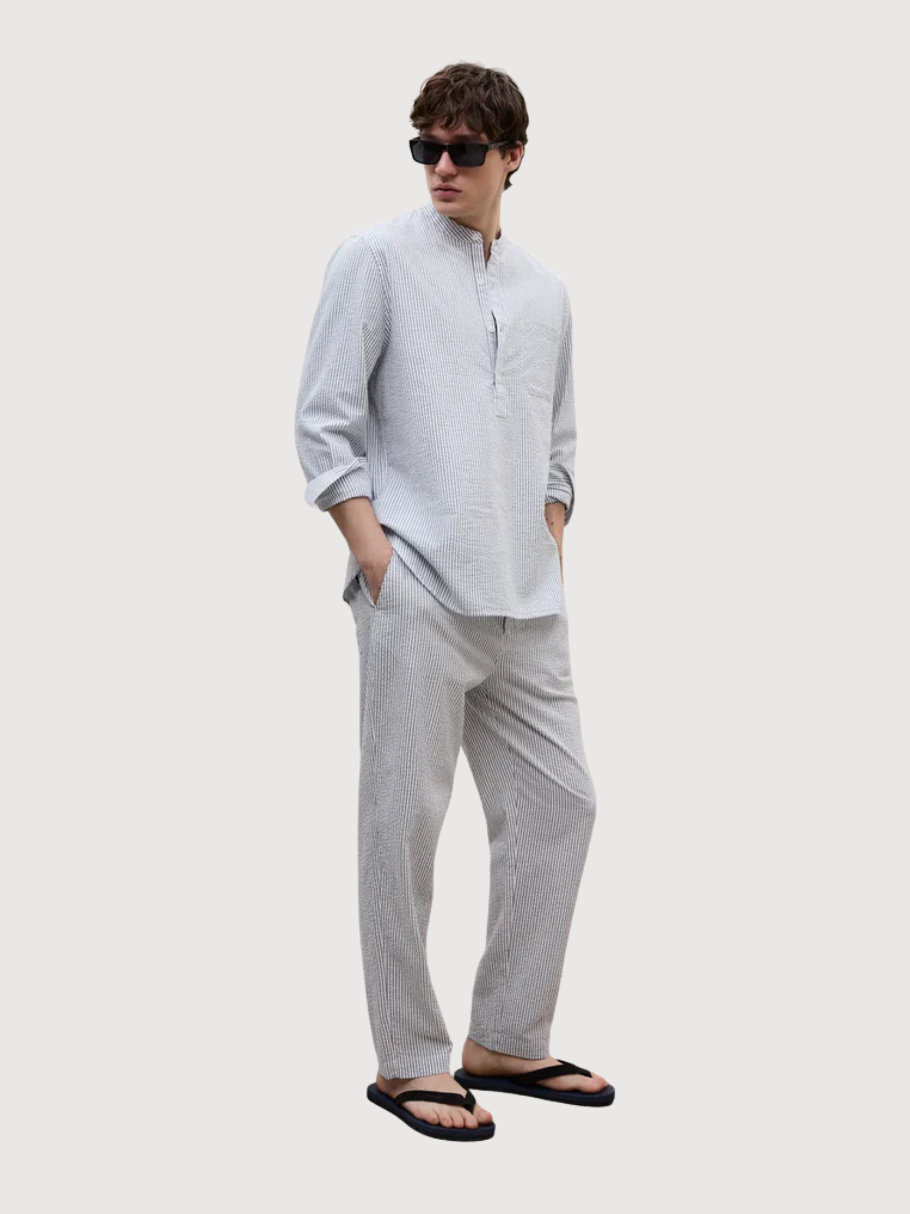 Pantalone Feire uomo Bianco/Blu Cotone | Ecoalf