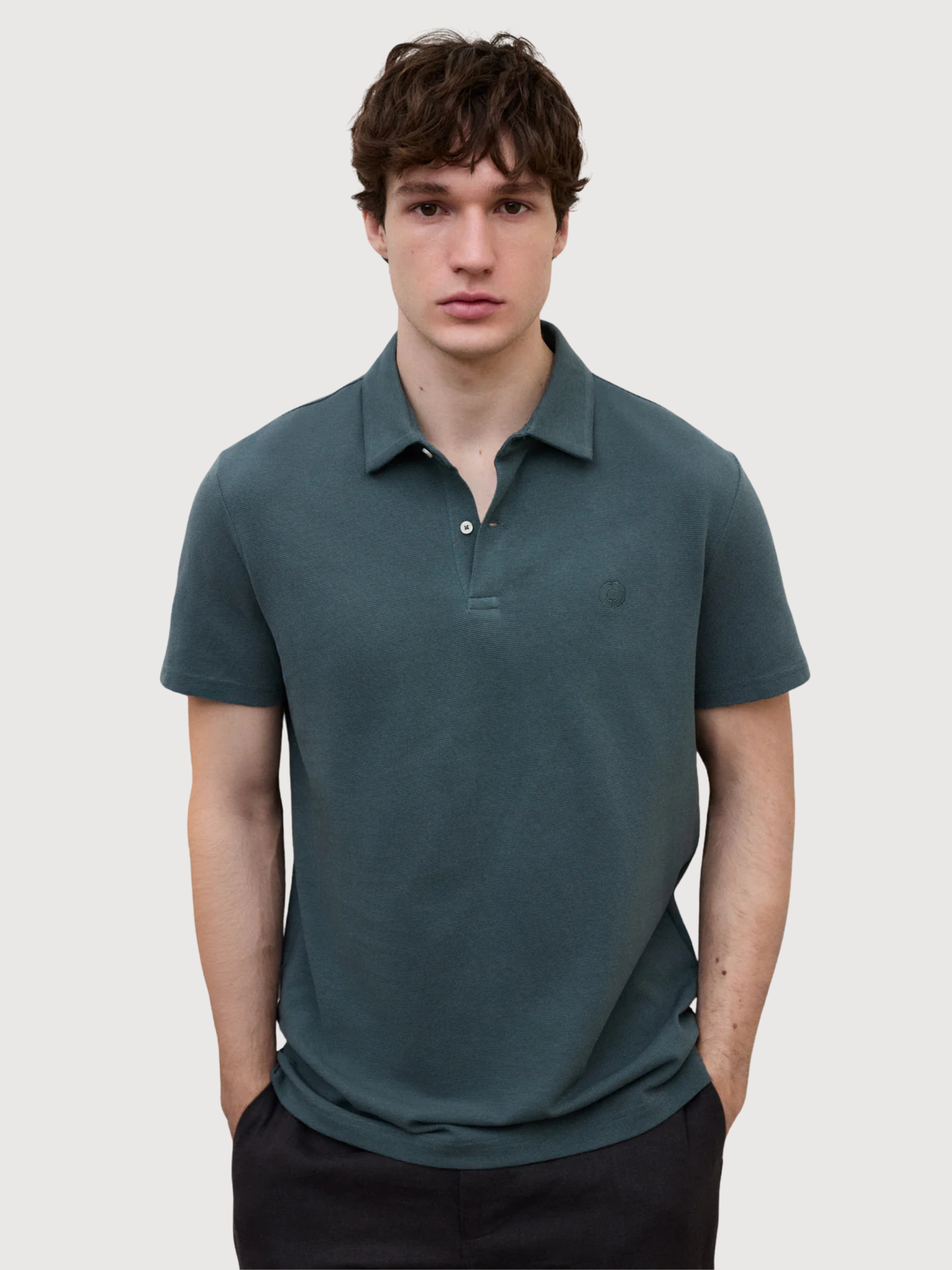 Polo Simon Manica Corta Verde Shadow | Ecoalf