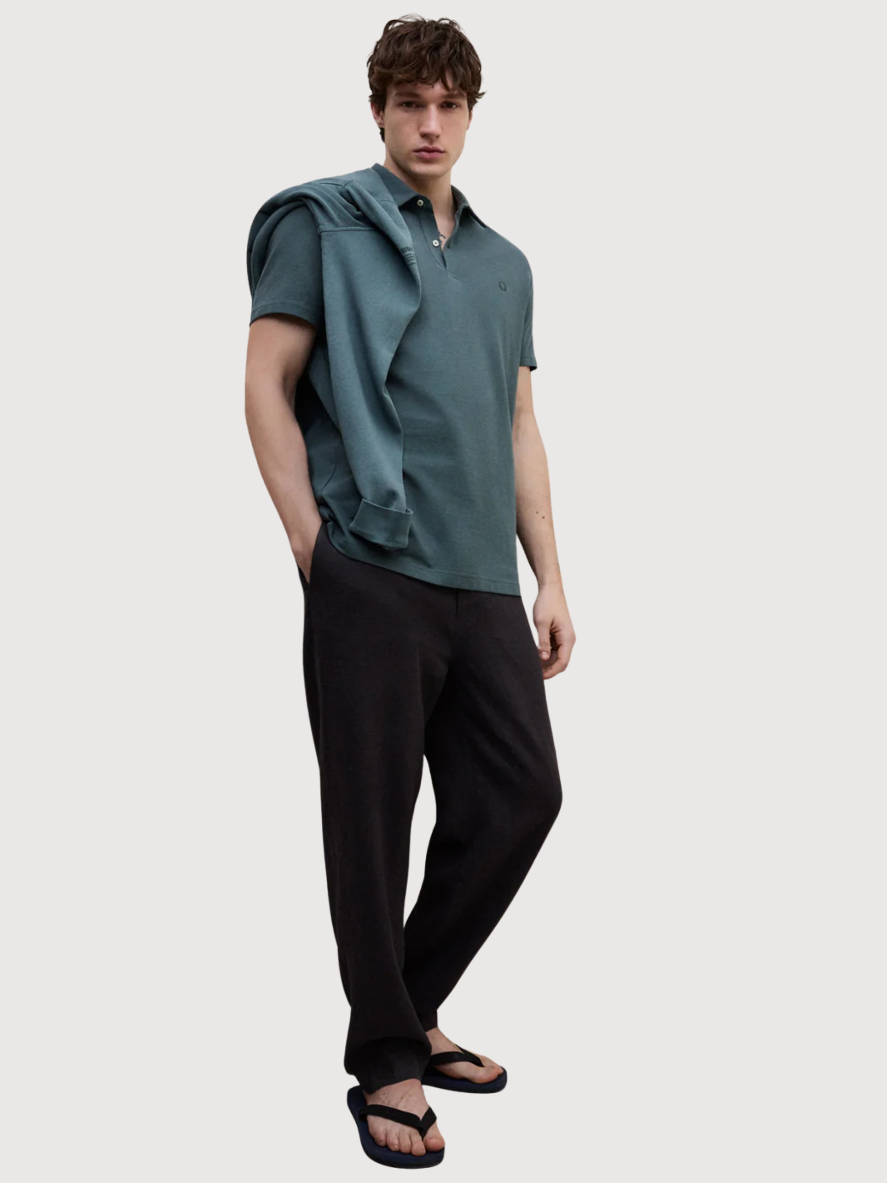 Polo Simon Manica Corta Verde Shadow | Ecoalf