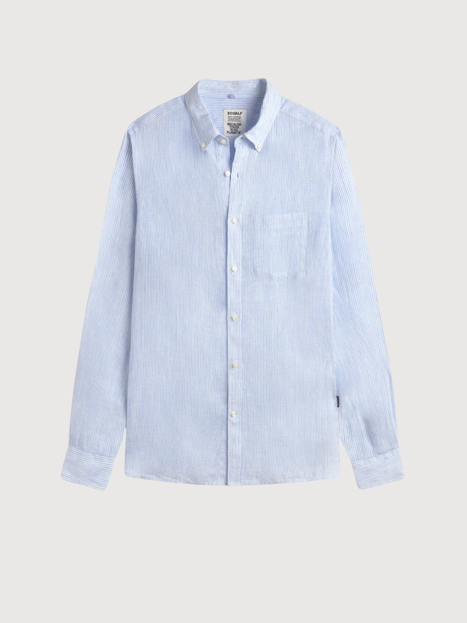 ADAN SHIRT MAN Weiß Himmelblaue Streifen | ECOALF