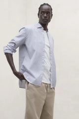 Alfredo Men's Shirt White Navy Stripes | ECOALF