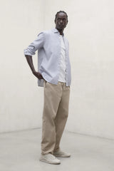 Alfredo Men's Shirt White Navy Stripes | ECOALF