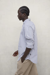 Alfredo Men's Shirt White Navy Stripes | ECOALF