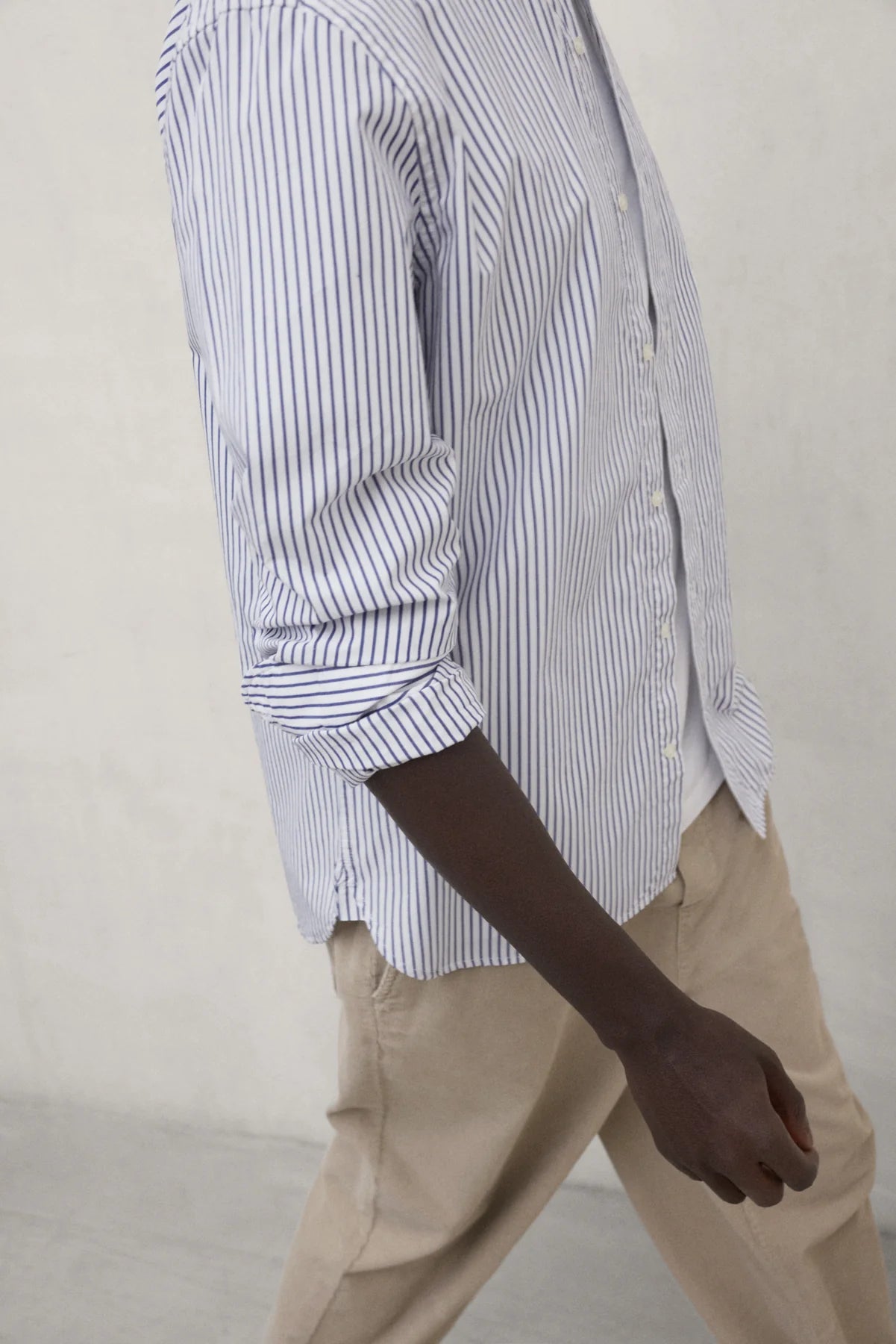 Alfredo Men's Shirt White Navy Stripes | ECOALF