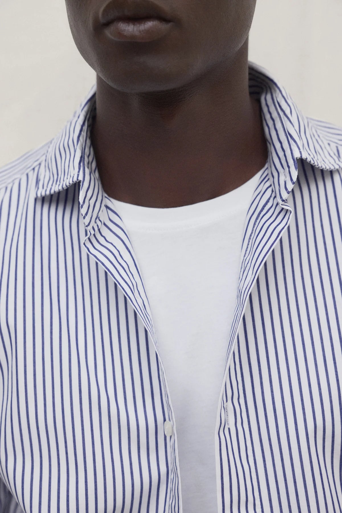 Alfredo Men's Shirt White Navy Stripes | ECOALF