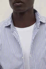 Alfredo Men's Shirt White Navy Stripes | ECOALF