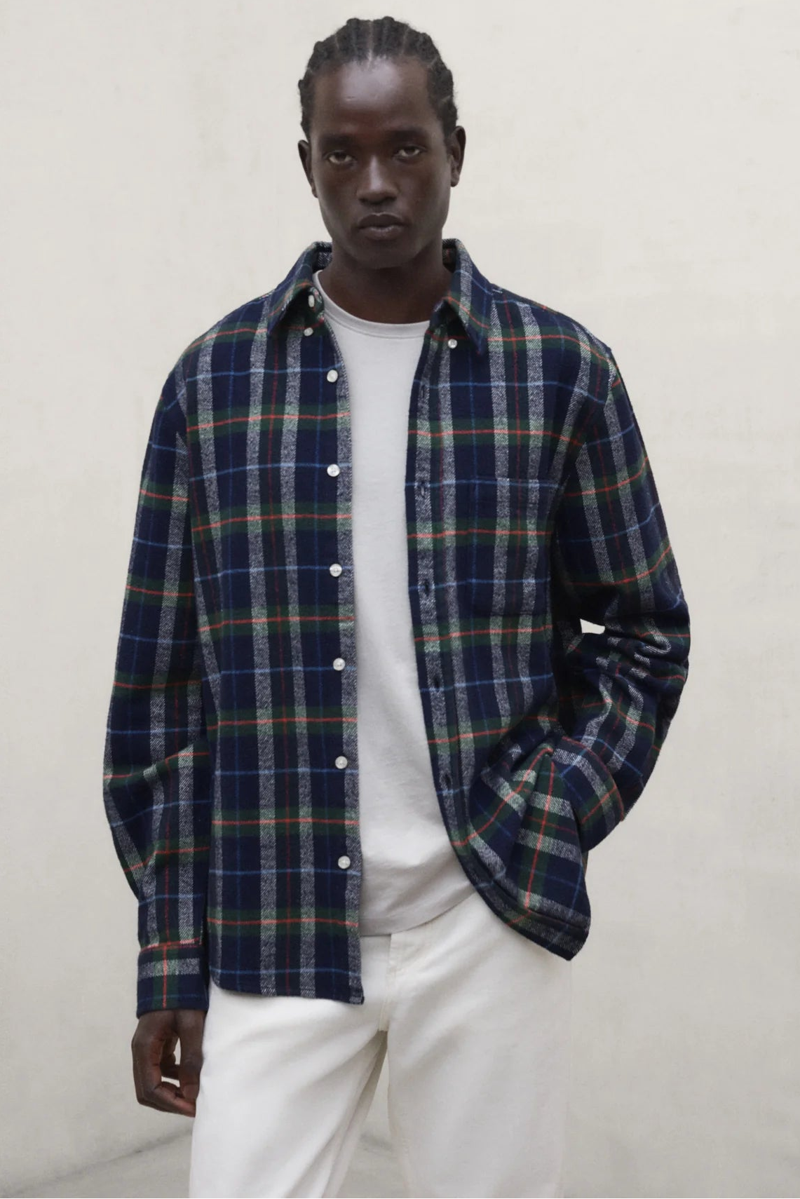Getari Men's Shirt Off White Green Blue | ECOALF