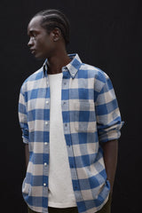 Getari Men's Shirt Cobalt Check | ECOALF