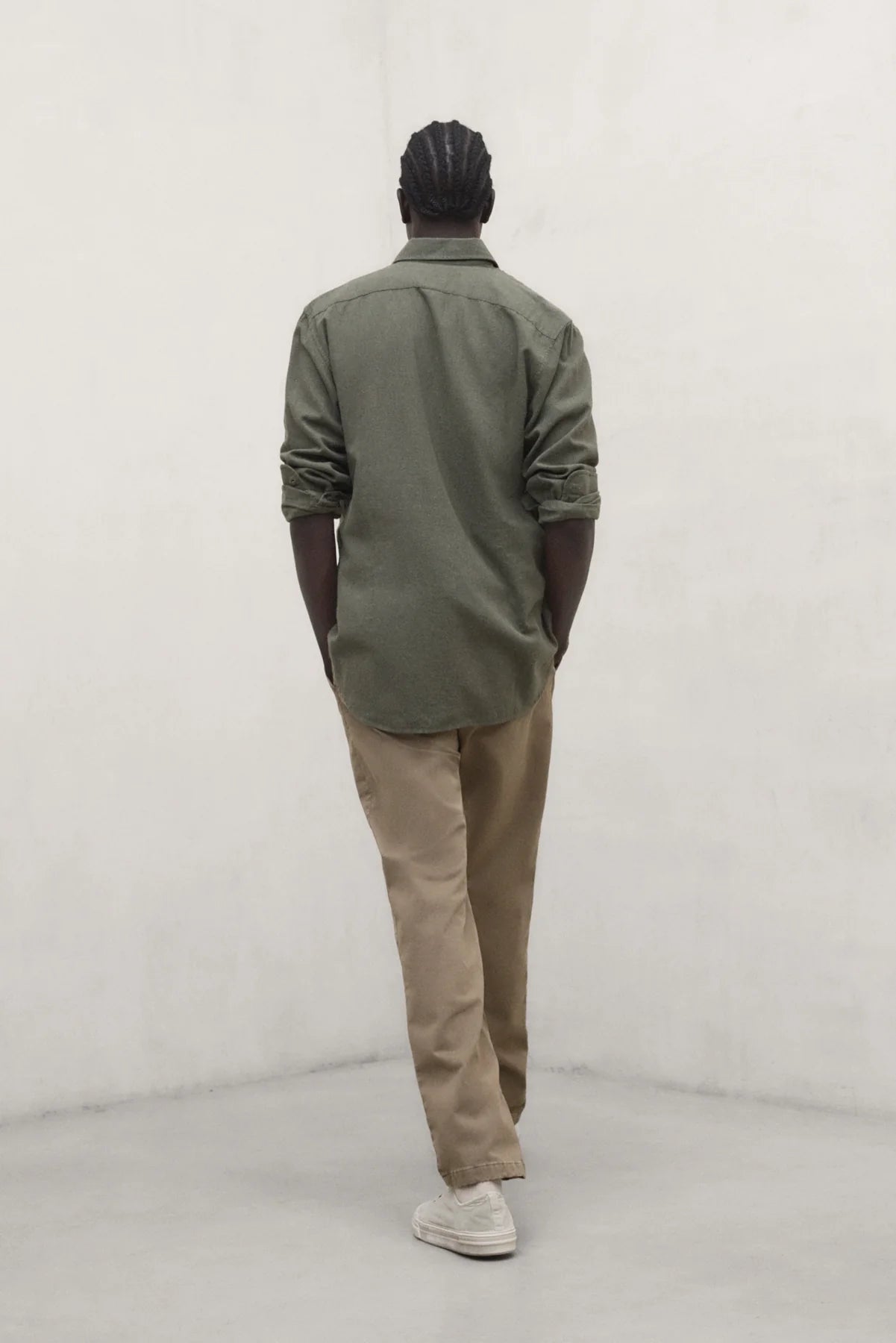 Olive Javier men's shirt by ECOALF, featuring a casual fit with a button-down collar and subtle branding details.