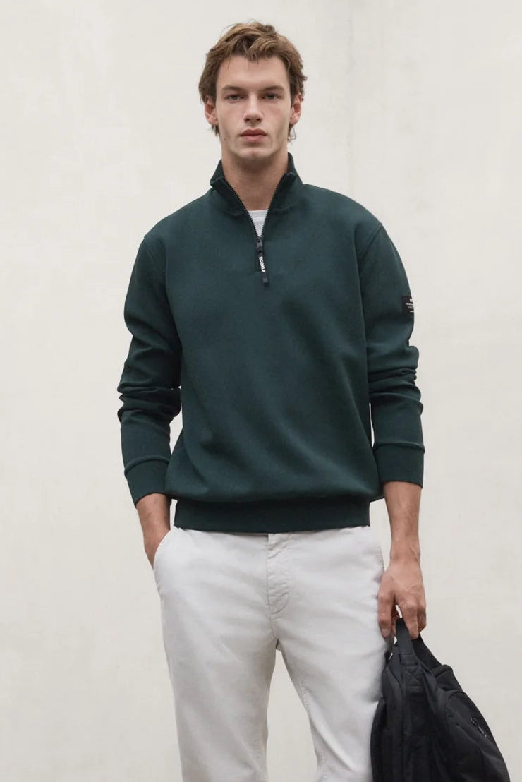 Men's green ECOALF Terel sweatshirt in Cypress color, featuring a comfortable fit and casual style.
