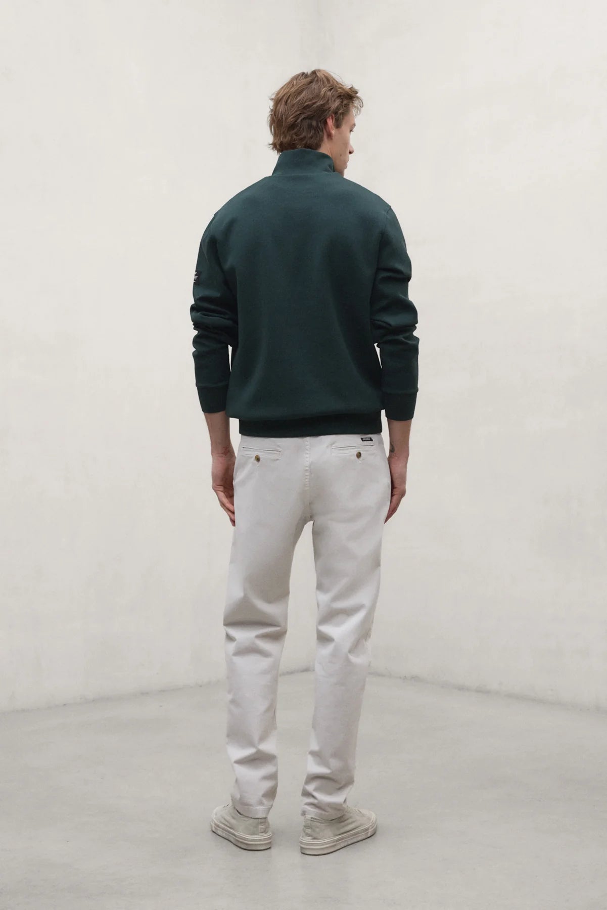Men's ECOALF Terel Cypress sweatshirt in green, featuring a comfortable fit and eco-friendly fabric.