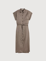 Dress Amatista Brown in Linen | Ecoalf