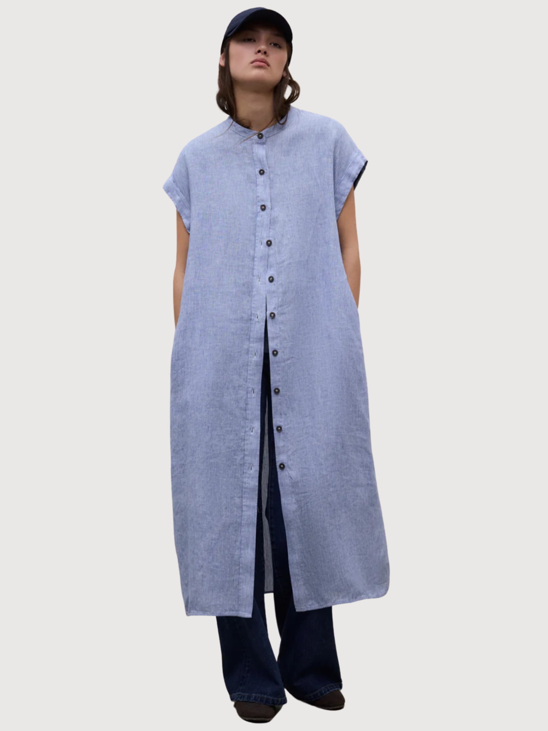 Vestito Amatista Righe Bianche e Blu | Ecoalf