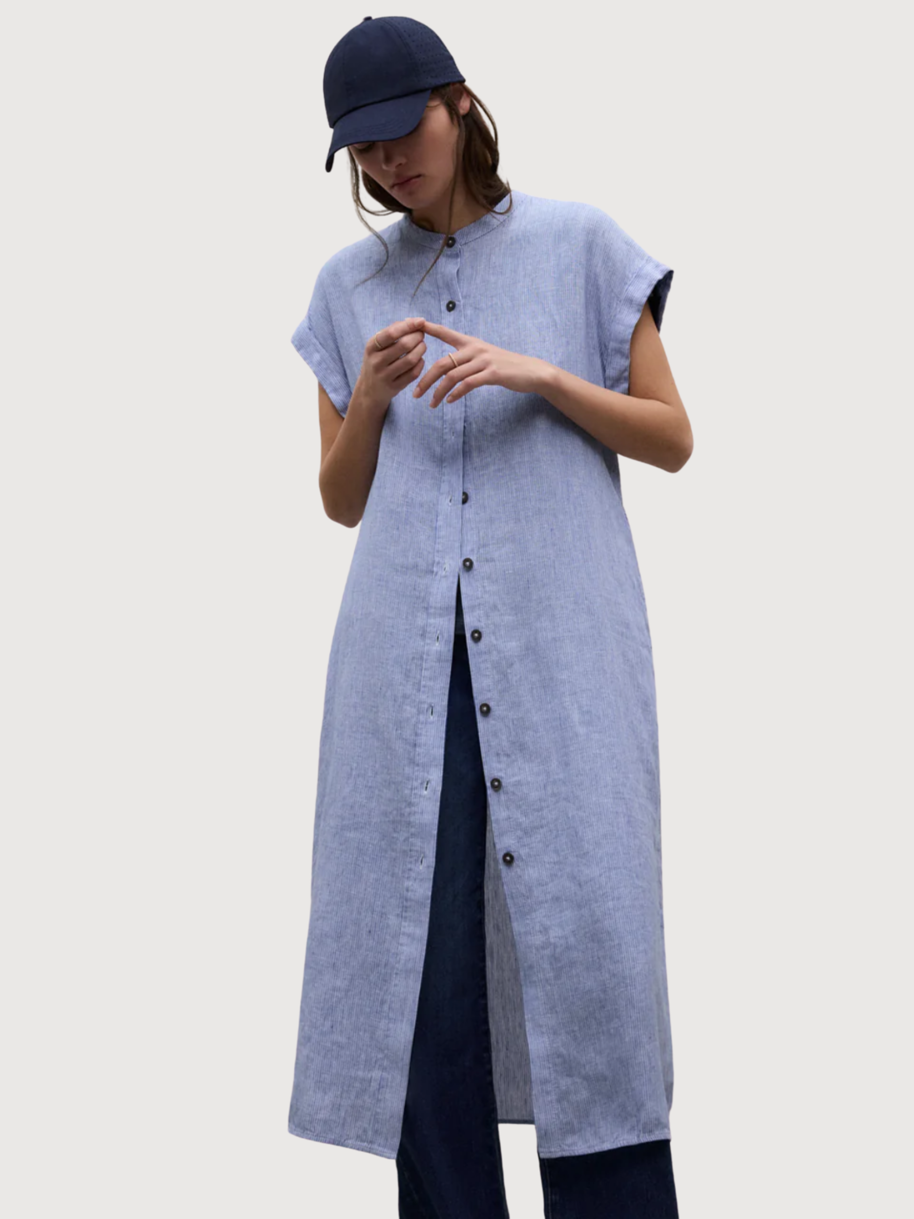 Vestito Amatista Righe Bianche e Blu | Ecoalf