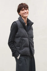 Sintre Women's Reversible Gilet Dark Grey Melange | ECOALF