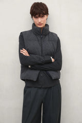 Sintre Women's Reversible Gilet Dark Grey Melange | ECOALF