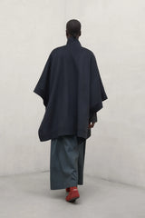 Asturia Women's Cape Coat Charcoal Khaki | ECOALF