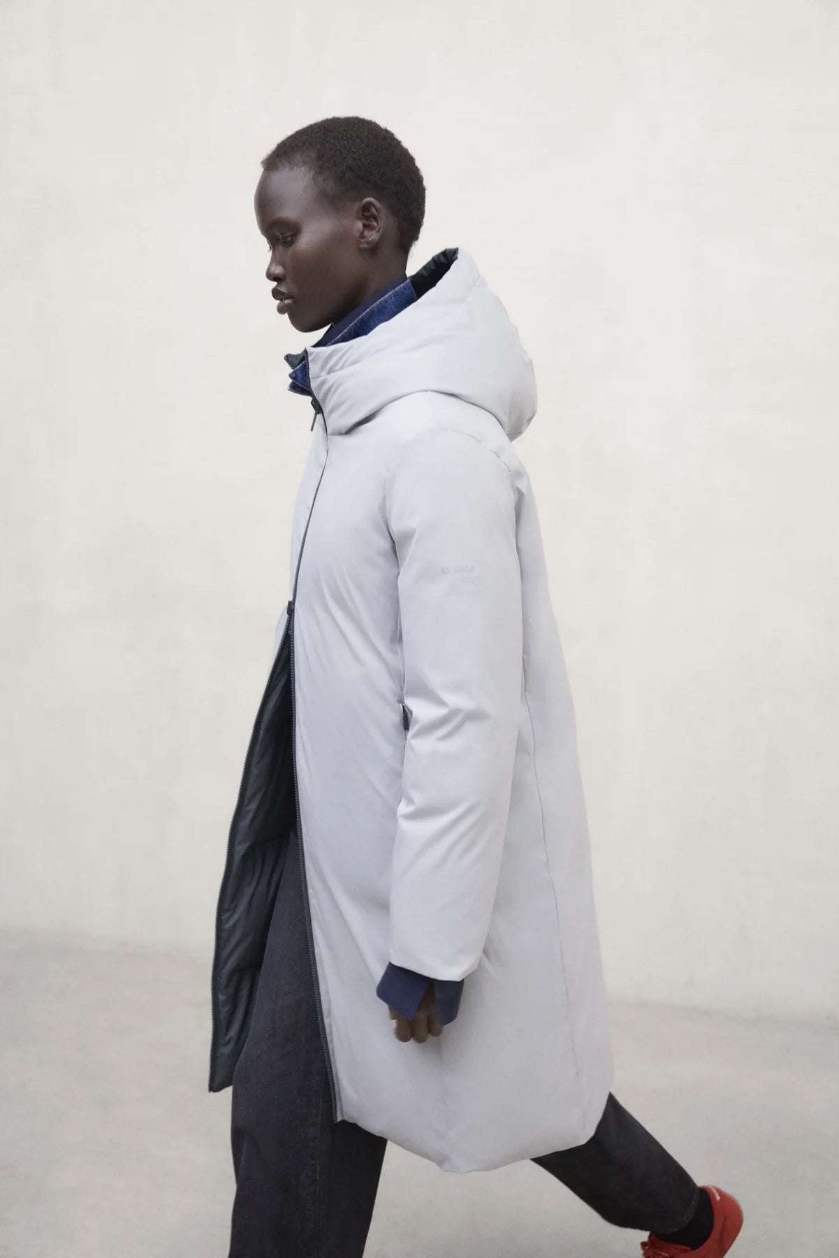 Blue pearl eco-friendly women's jacket by ECOALF, featuring a stylish design and sustainable materials.