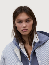 Gabi Damenjacke, ecru/blau gestreift | Ecoalf