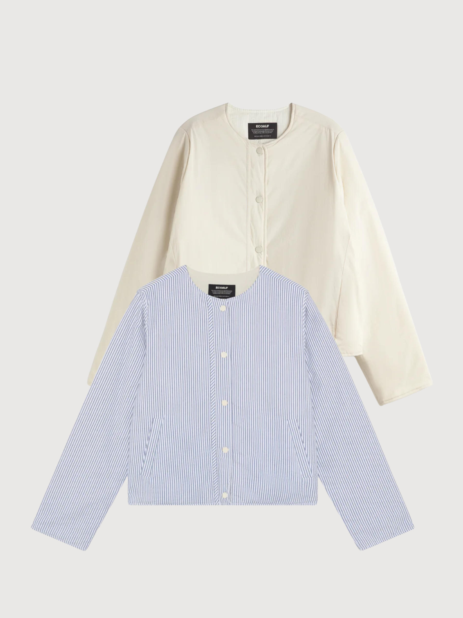 Gabi Damenjacke, ecru/blau gestreift | Ecoalf