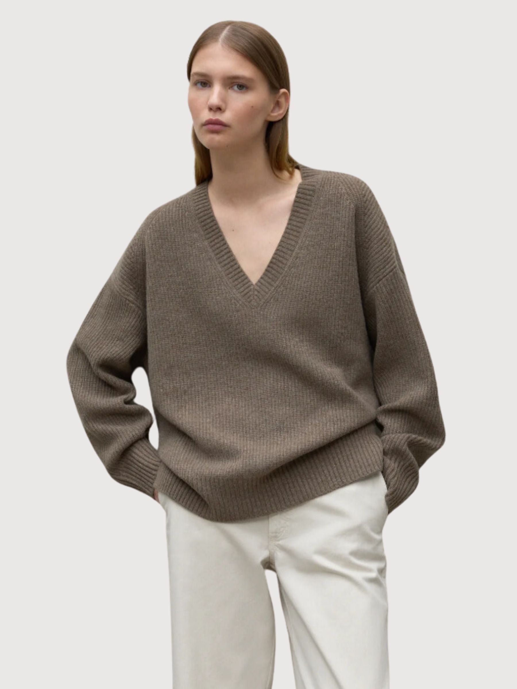 Azalea Brown Woman Knitted Pullover | Ecoalf