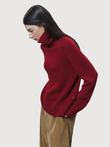 Pullover Caqui Dunkelrot Recycelte Wolle | Ecoalf