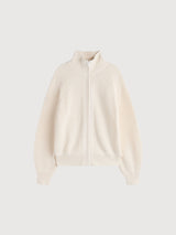 Sweater with zip Eli White in Organic Cotton | Ecoalf