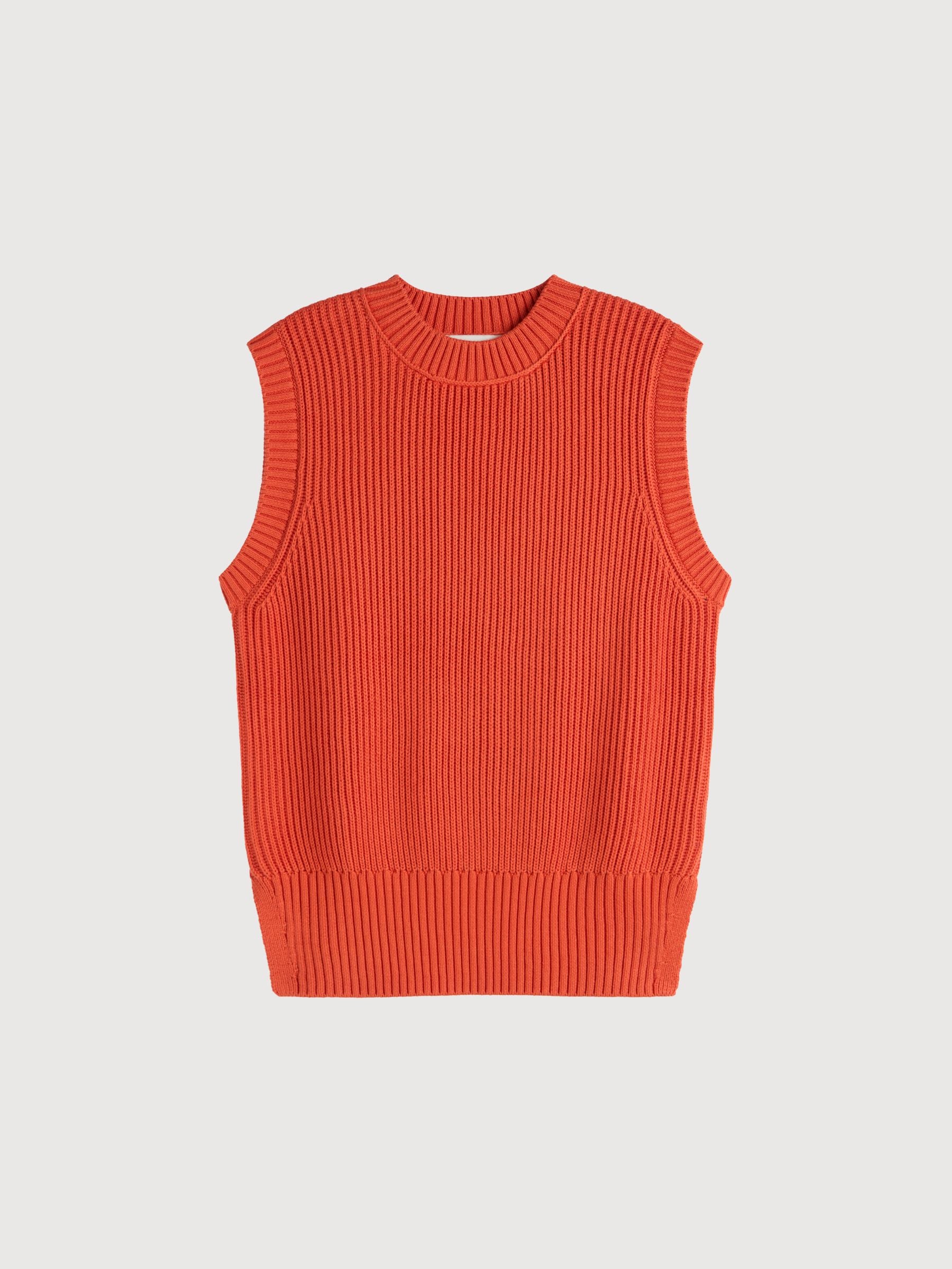 Knit Vest Hiedra Red in Organic Cotton | Ecoalf