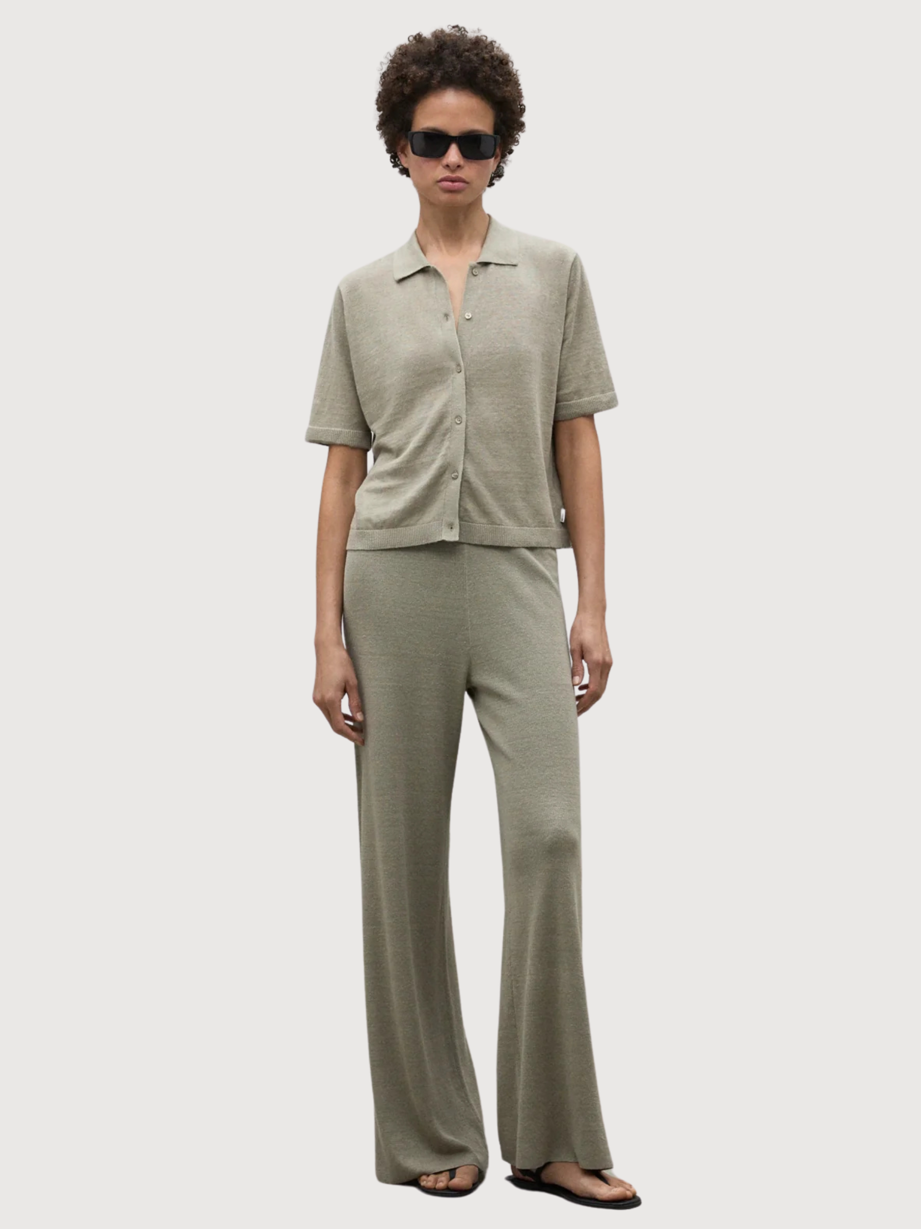 Cardigan Juniperalf Green Woman Linen | Ecoalf