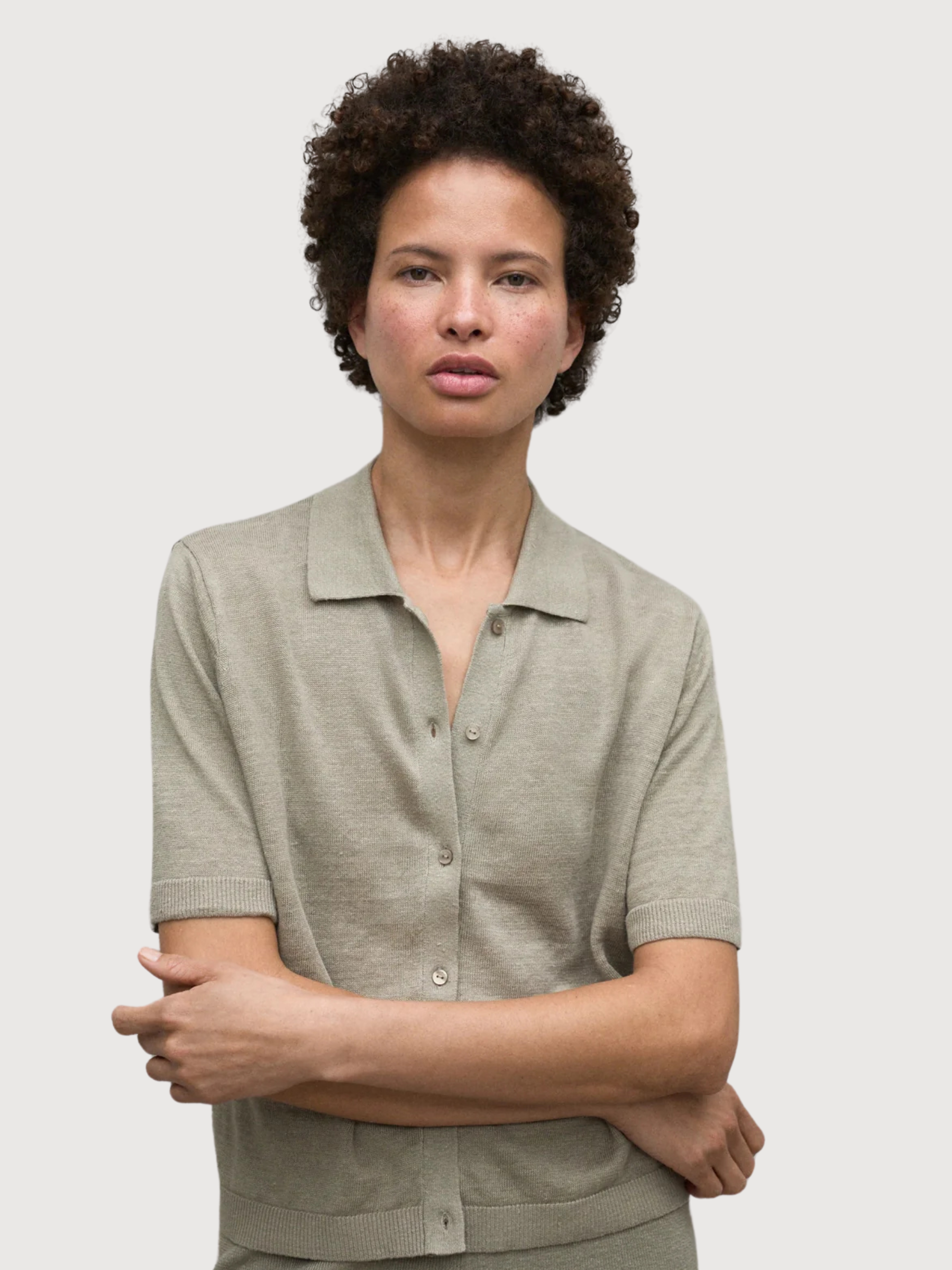 Cardigan Juniperalf Green Woman Linen | Ecoalf