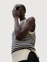 Tulpenstrickweste, Ecru, Damen | Ecoalf